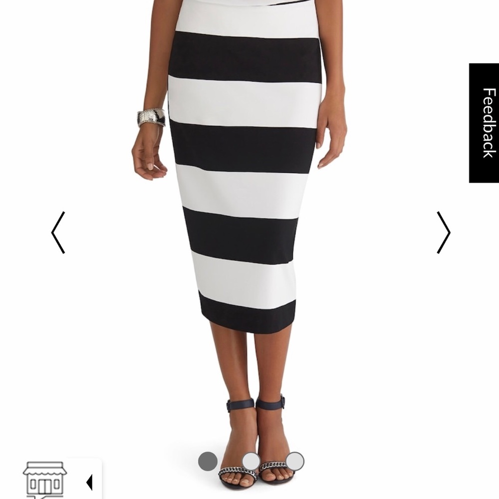New! STRIPE KNIT MIDI PENCIL SKIRT